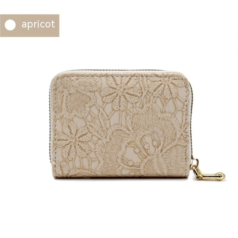 Lace Pattern File Holder Exquisite Small Coin Purse Anti-degaussing Bank Card Holder Multiple Wallet
