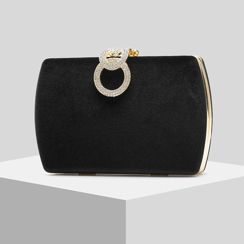 New Black Velvet Evening Clutch For Women