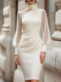 Turtleneck Slim-fit Sheath Dress