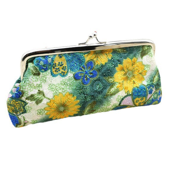 15cm Embroidered Fabric Women's Long Wallet