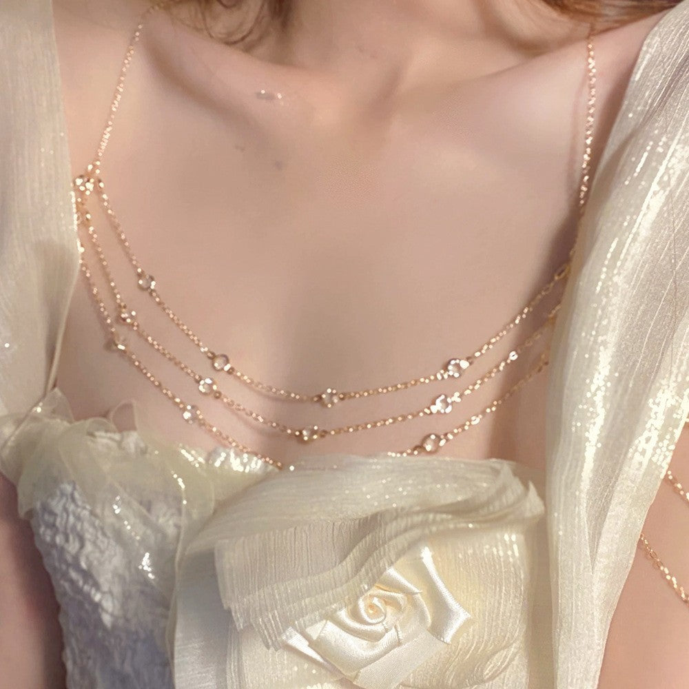 Women's Multi-layered Fully Diamond-studded Body Chain