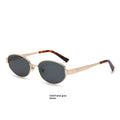 Thousand-Gold Mirror Metal Oval Frame Retro Sunglasses