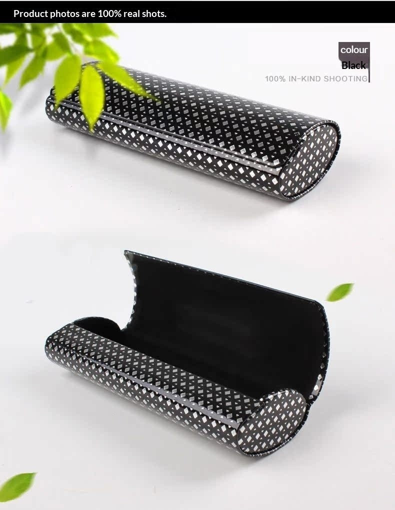 Flip-top Handmade Eyeglass Case New Plaid Linen Design