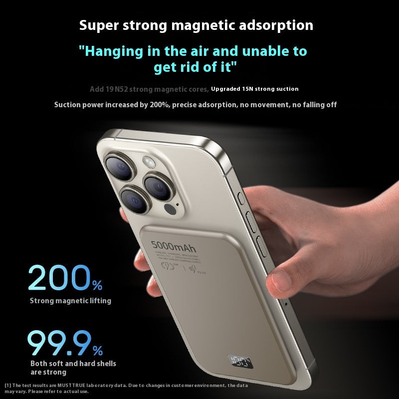 Magnetic Wireless Digital Display Aluminum Alloy Fast Charging Mobile Power Supply