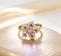 Rotatable Double-Layer Flower Bear Ring