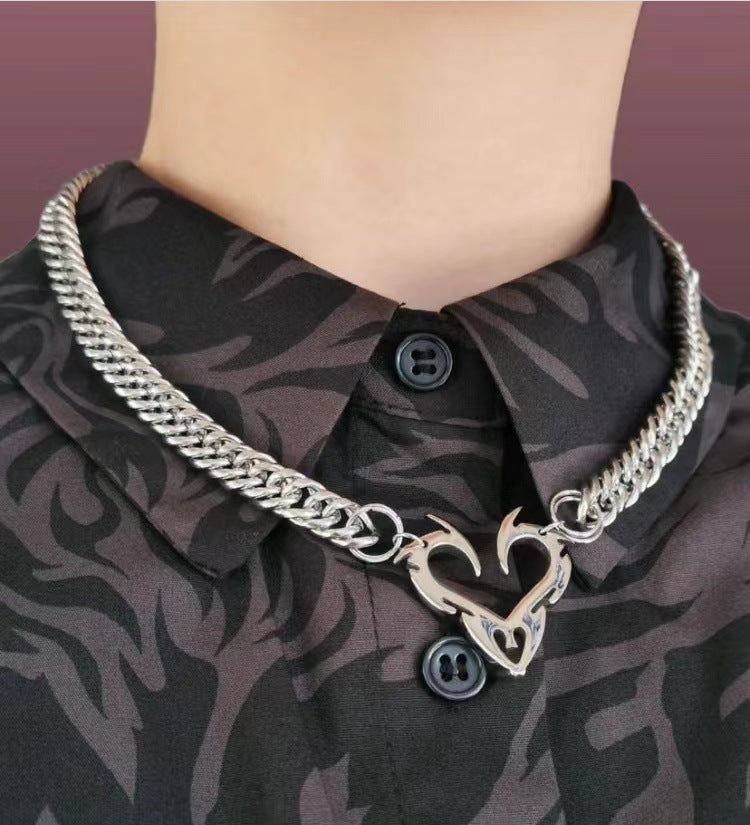 Women's AutumnWinter Heart-Shaped Pendant Necklace