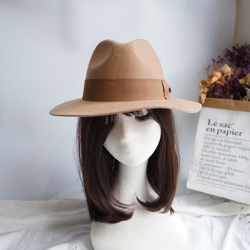 Bow-tie British-style Vintage Wool Tweed Jazz Fedora