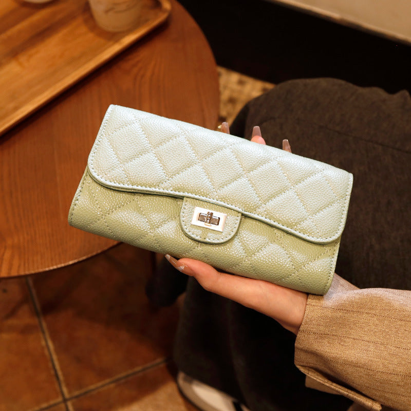New Long Genuine Leather Womens Wallet