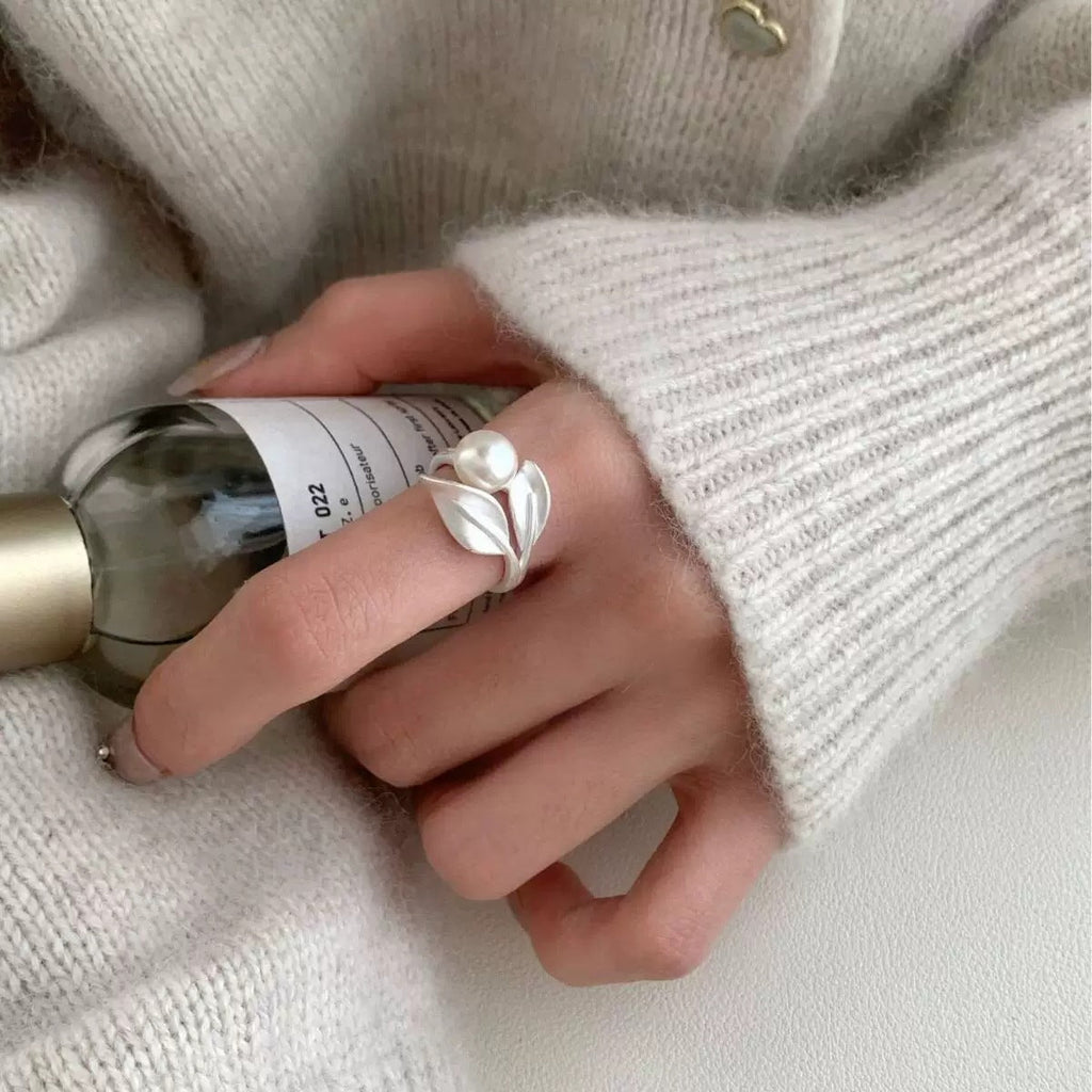 Sweet Leaf Women Ring, High-End Fashion Elegant Versatile Stackable Delicate Open Band, Ins Style Index Finger Ring