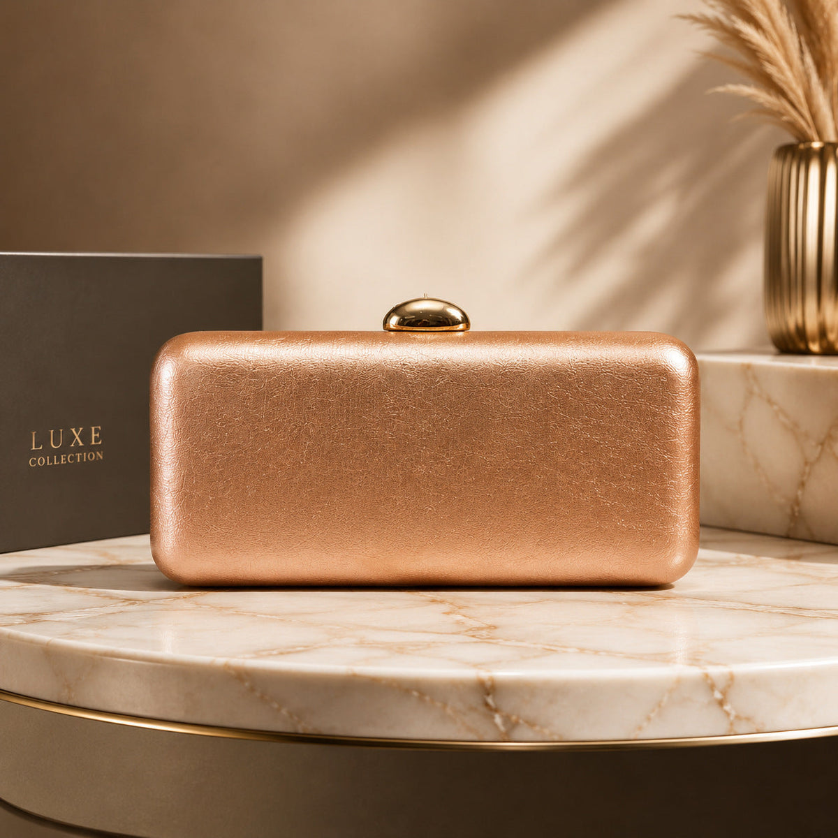 Luxury Evening Clutch For Women, New Metallic Texture Handbag, Simple And Stylish Banquet Bag, High-end Small Square Bag