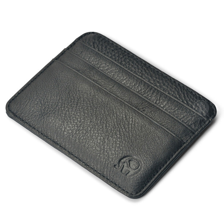 First Layer Cowhide Coin Purse Bus Card Holder