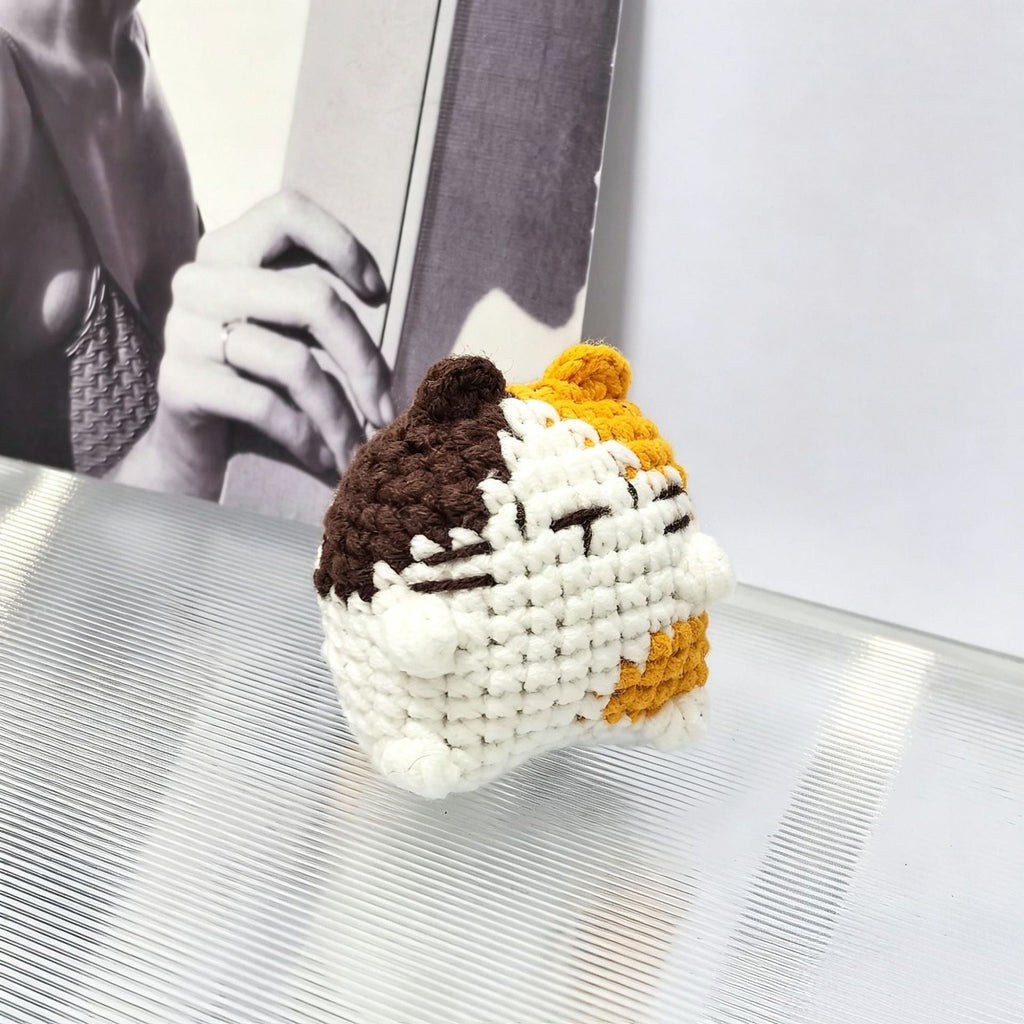 Handmade Knitted Crochet Cat Keychain Pendant