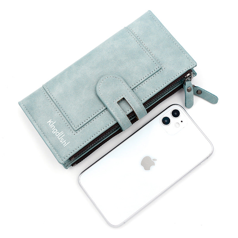 Fashion Minimalist Magnetic Buckle Multi-card Slot Zipper Bag