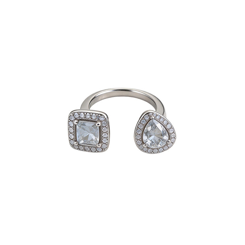 Zircon Oval Open Ring, Simple And Stylish, Unique Minimalist Style, Index Finger Ring, Light Luxury, High-End Feel, Wholesale Jewelry