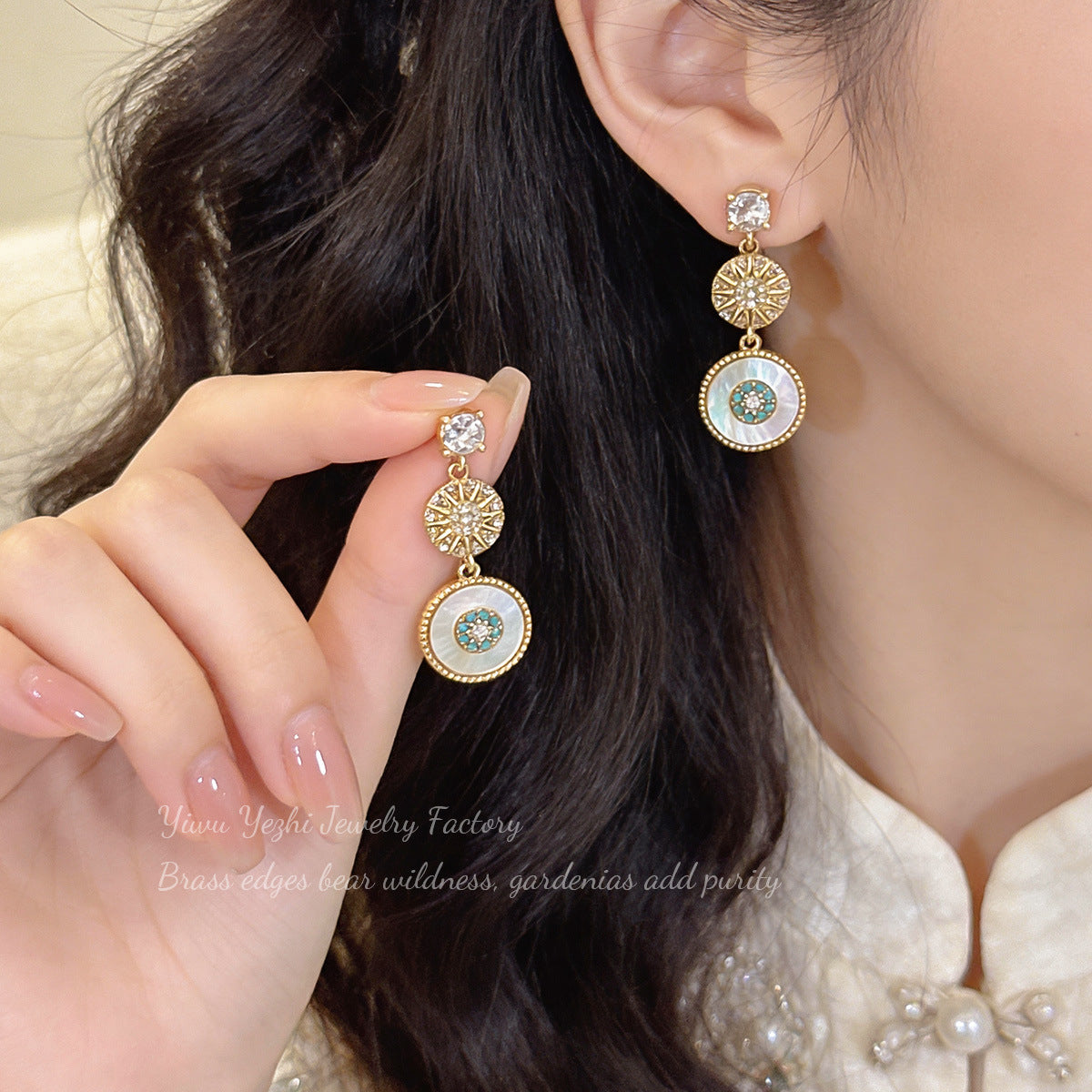Korean Style New Micro-Inlaid Zircon Earrings For Women, High-End Vintage Fashion Design Pendant Earrings, Exquisite Ear Accessories