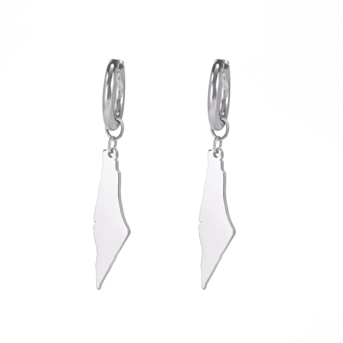 Titanium Steel Cut Polished Irregular Solid Mountain-shaped Earrings