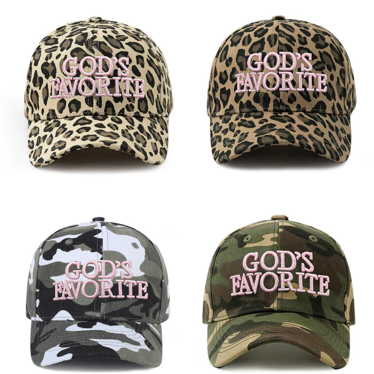 Outdoor Embroidered Leopard-print Baseball Cap