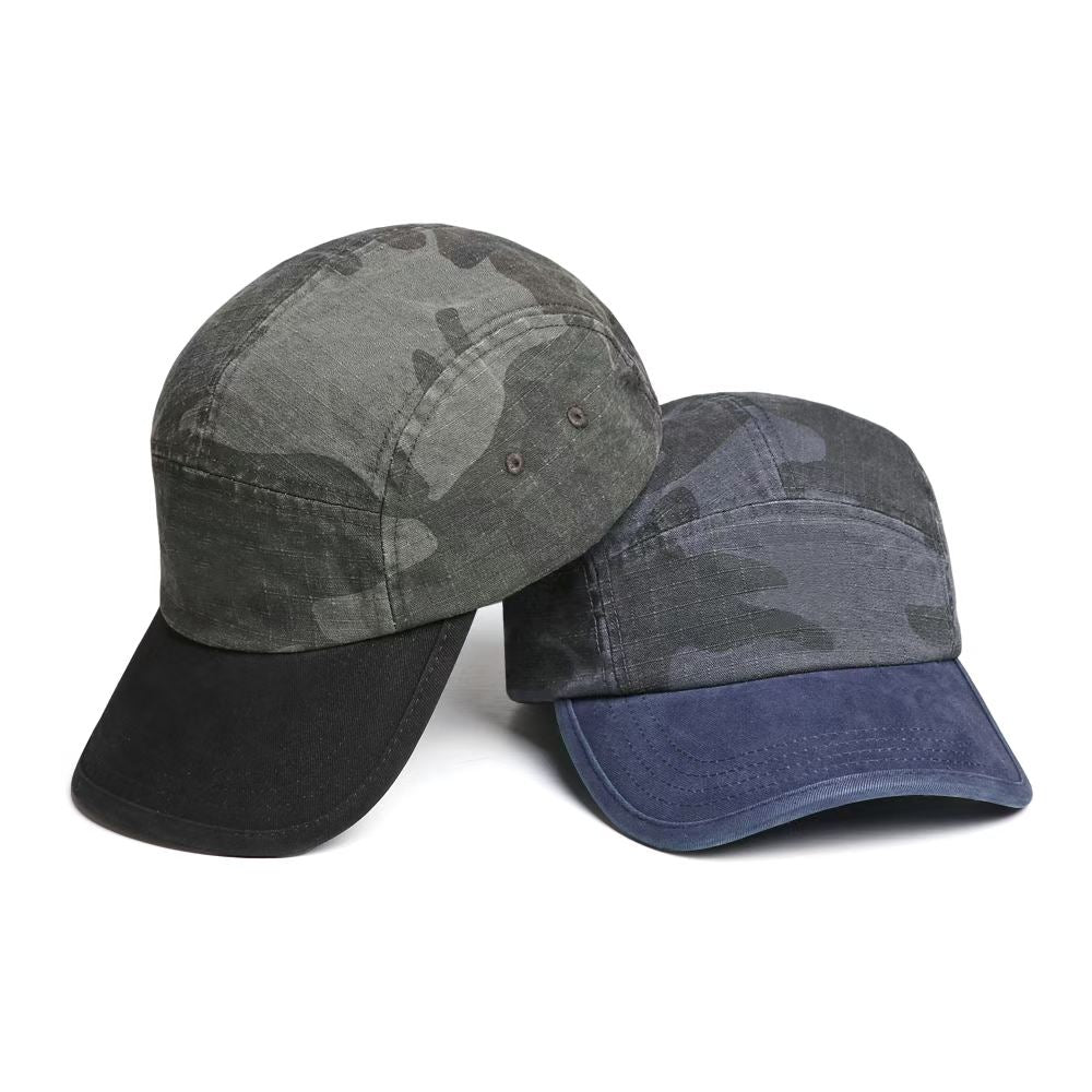 American-style Vintage Patchwork Washed Distressed Baseball Cap, Five-piece Short Brim Hip-hop And Artsy Casual Hat