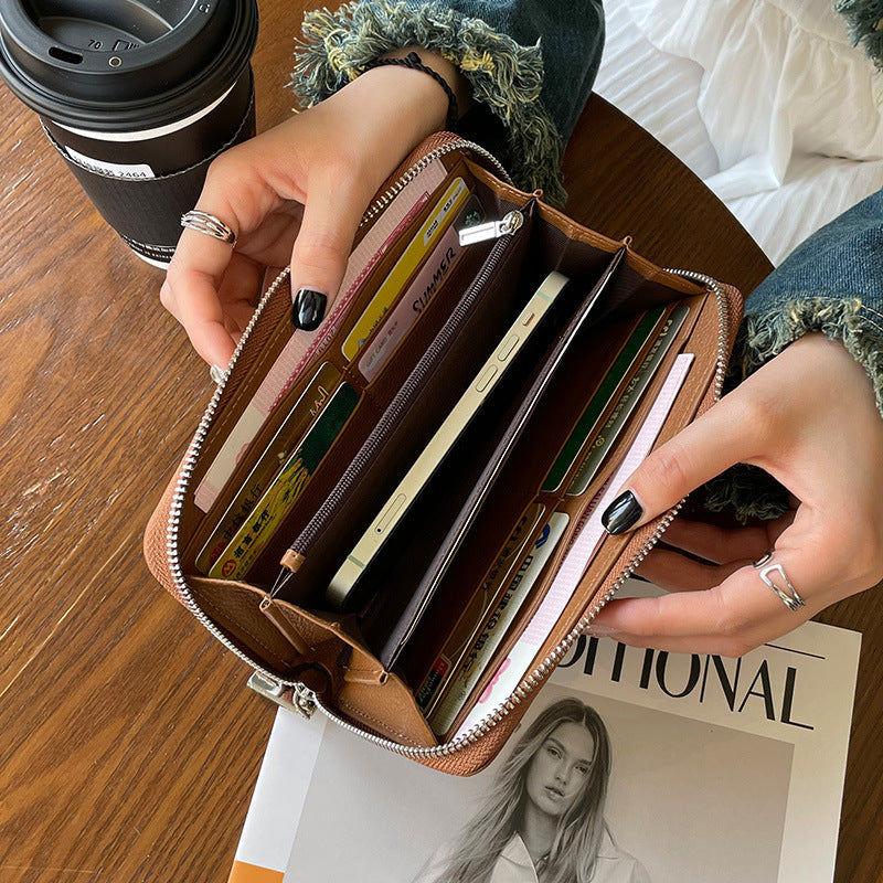 Womens Long Genuine Leather Wallet