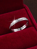 Hot Selling New Inlaid Zircon Women Ring, Minimalist Single Row Zircon Band, Light Luxury Commuter Stackable Couple Finger Jewelry
