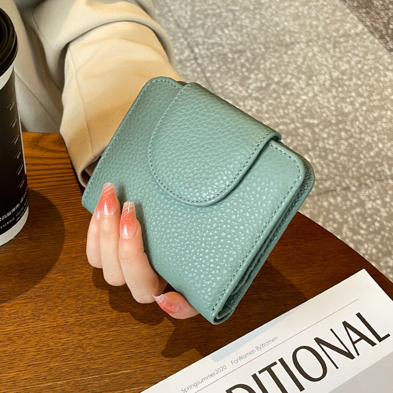 Womens Short Wallet Made From Full-grain Cowhide