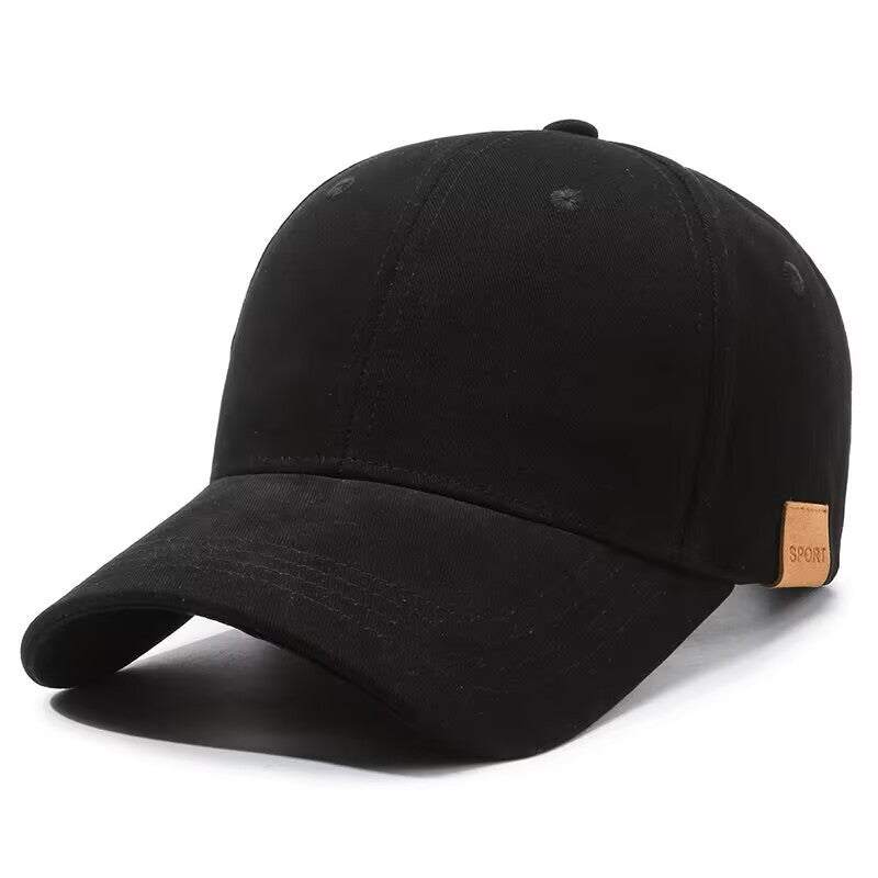 Baseball Cap Extra-large Head Size Deep-crown Design Plain Style