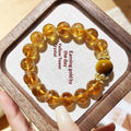 Yellow Citrine Golden Rutilated Quartz Bead Bracelet