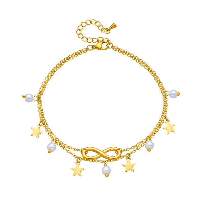 Fashionable Vintage Multi-layered Tassel Anklet