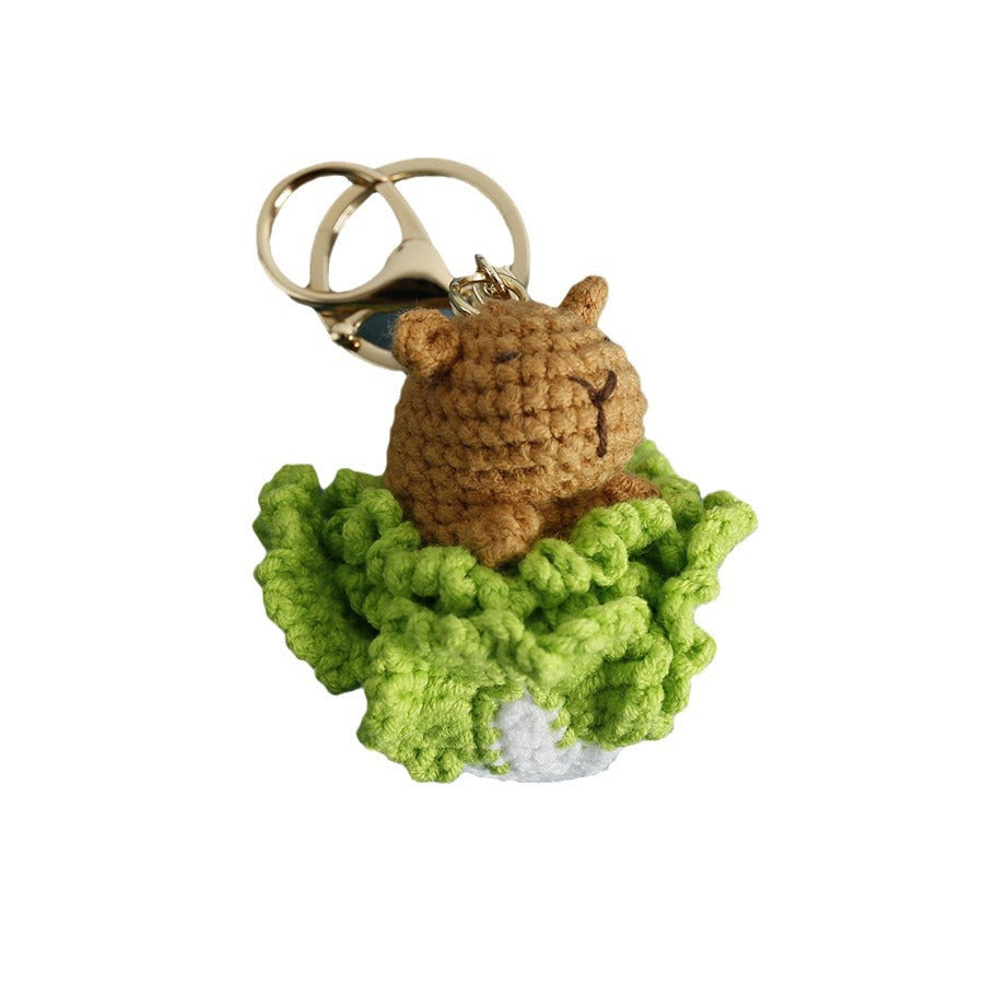 New Handmade Crocheted Capybara Keychain