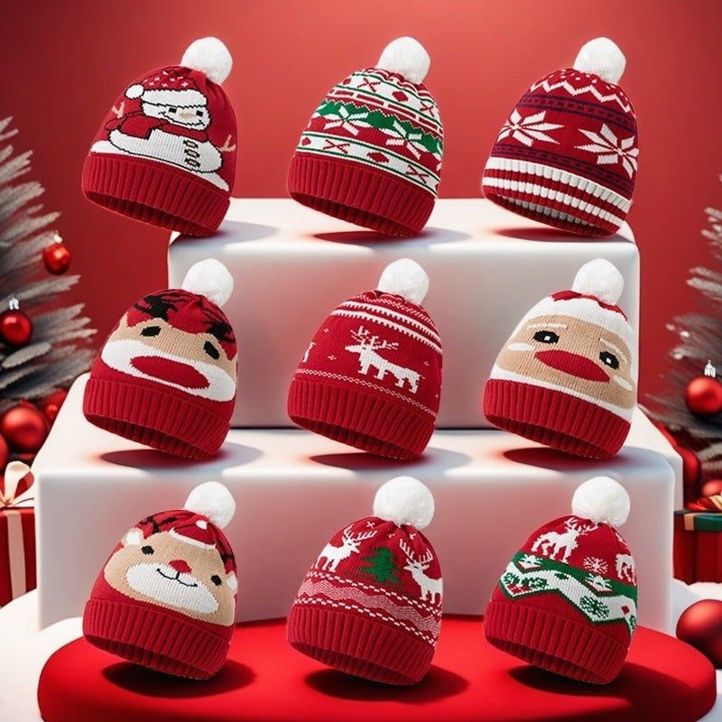 Embroidered Jacquard Acrylic Christmas Hat