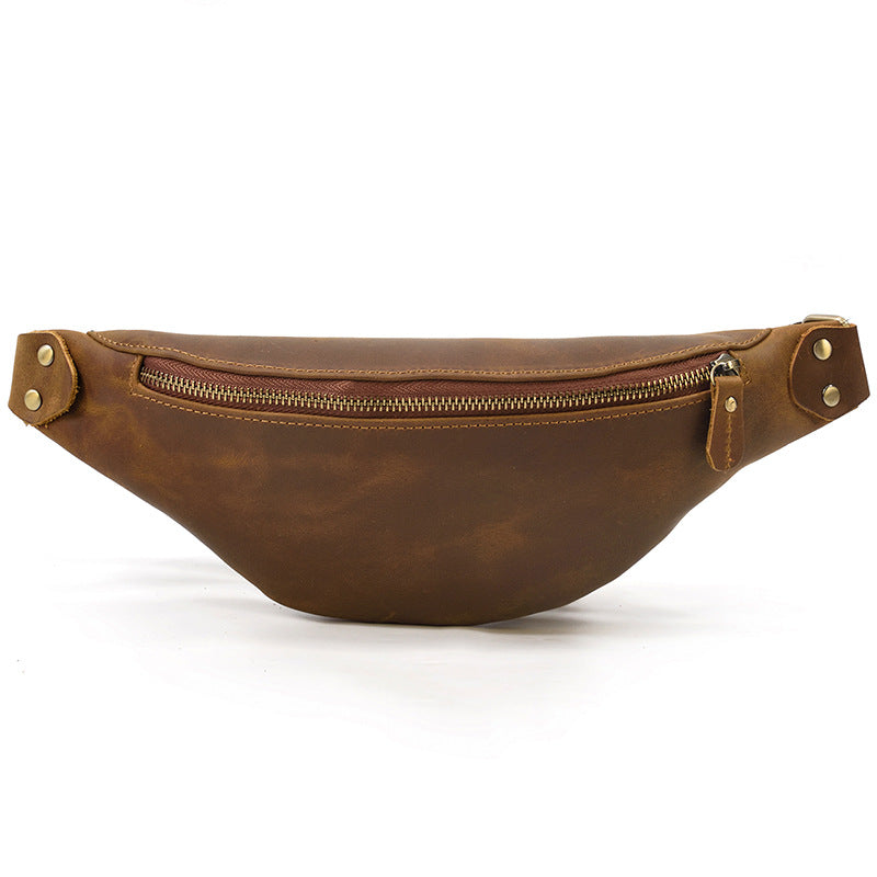Men's Multi-functional Retro Crazy Horse Leather Belt Bag
