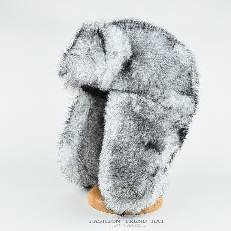 Winter Thickened Plush Outdoor Warm Ear-covering Hat