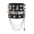 Punk Skull And Star Rivet-decorated Bracelet
