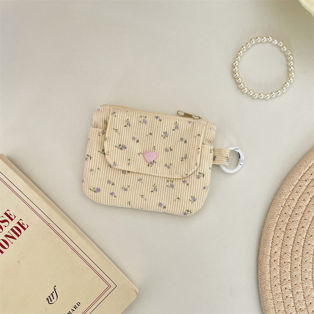 Corduroy Printed Coin Purse For Women