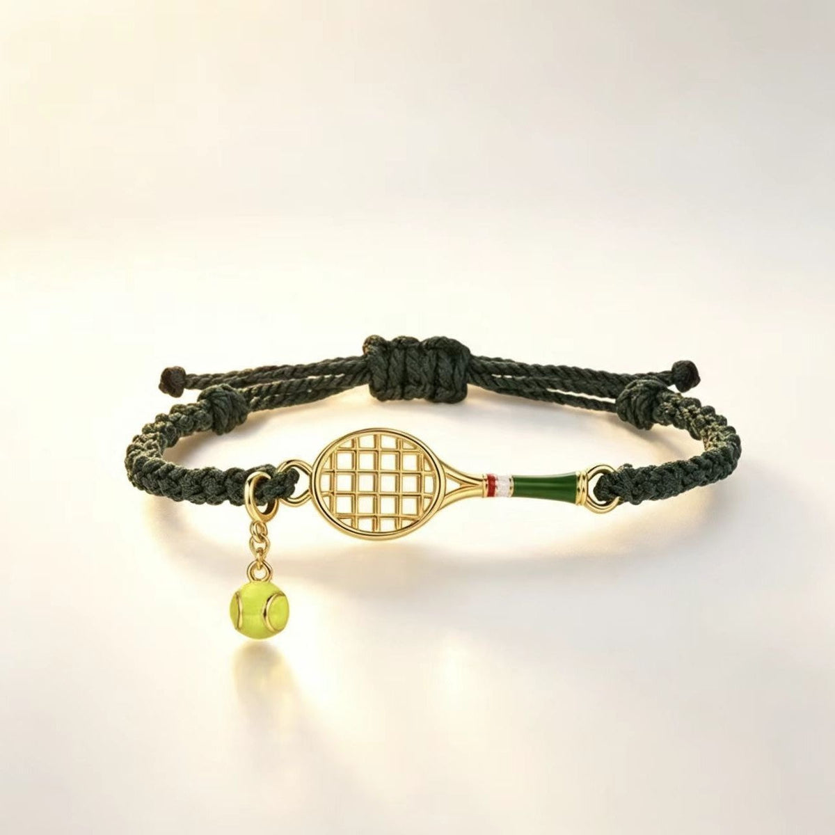Golden Hollowed-out Woven Tennis Racket Bracelet