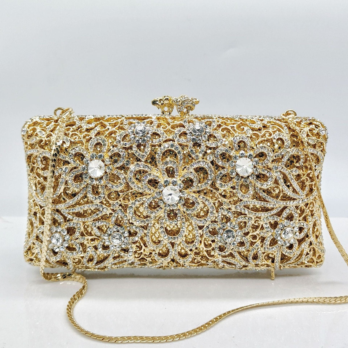 Full-Strass Evening Clutch With Diamond-Inlaid Design For Banquets