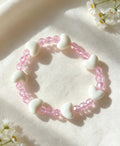 Heart Handmade Beaded Bracelet Colorful Purple