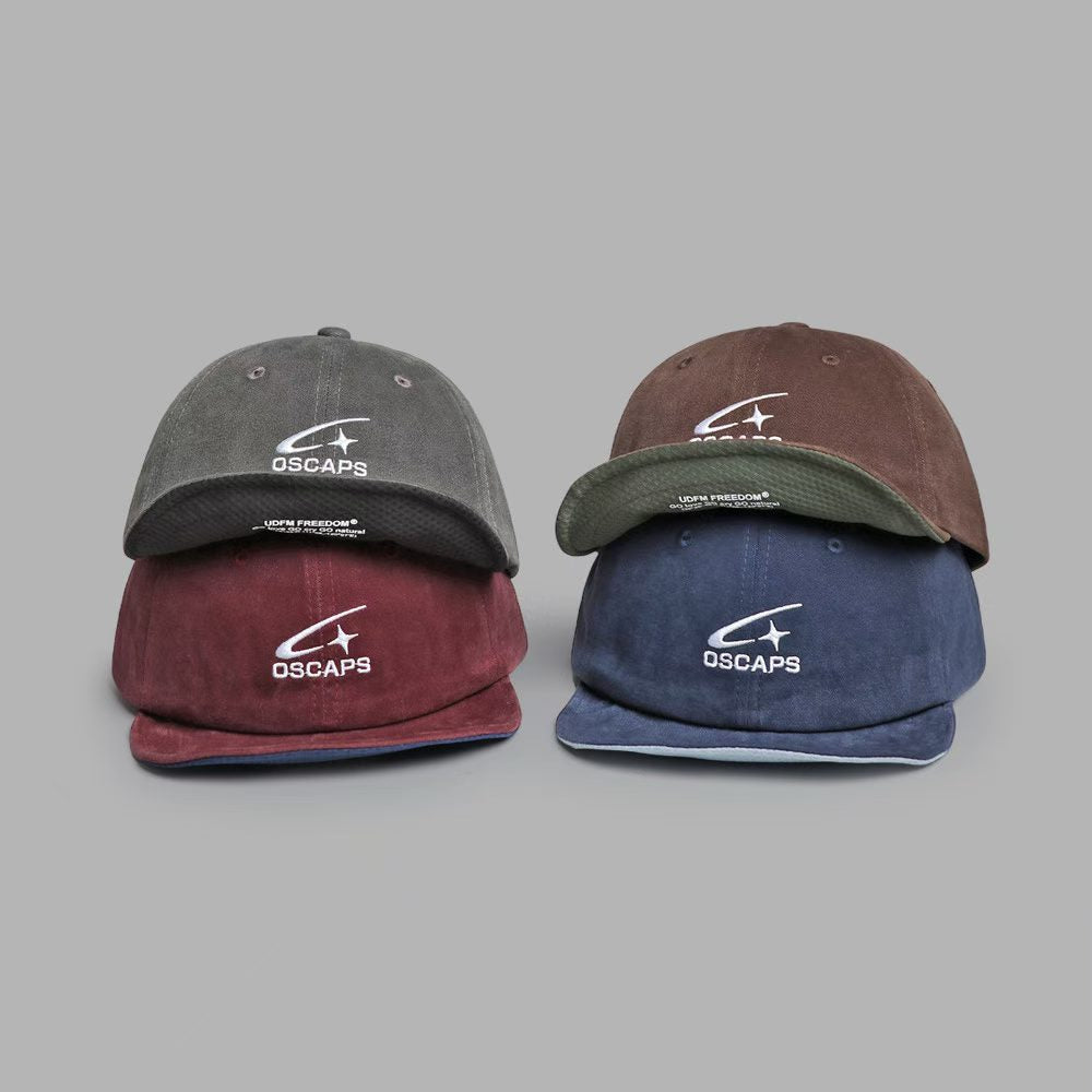Japanese-style Soft-brimmed Color-matched Letter Baseball Cap With A Soft Top, Casual Fedora Hat, Retro Casual Cap With A Brim