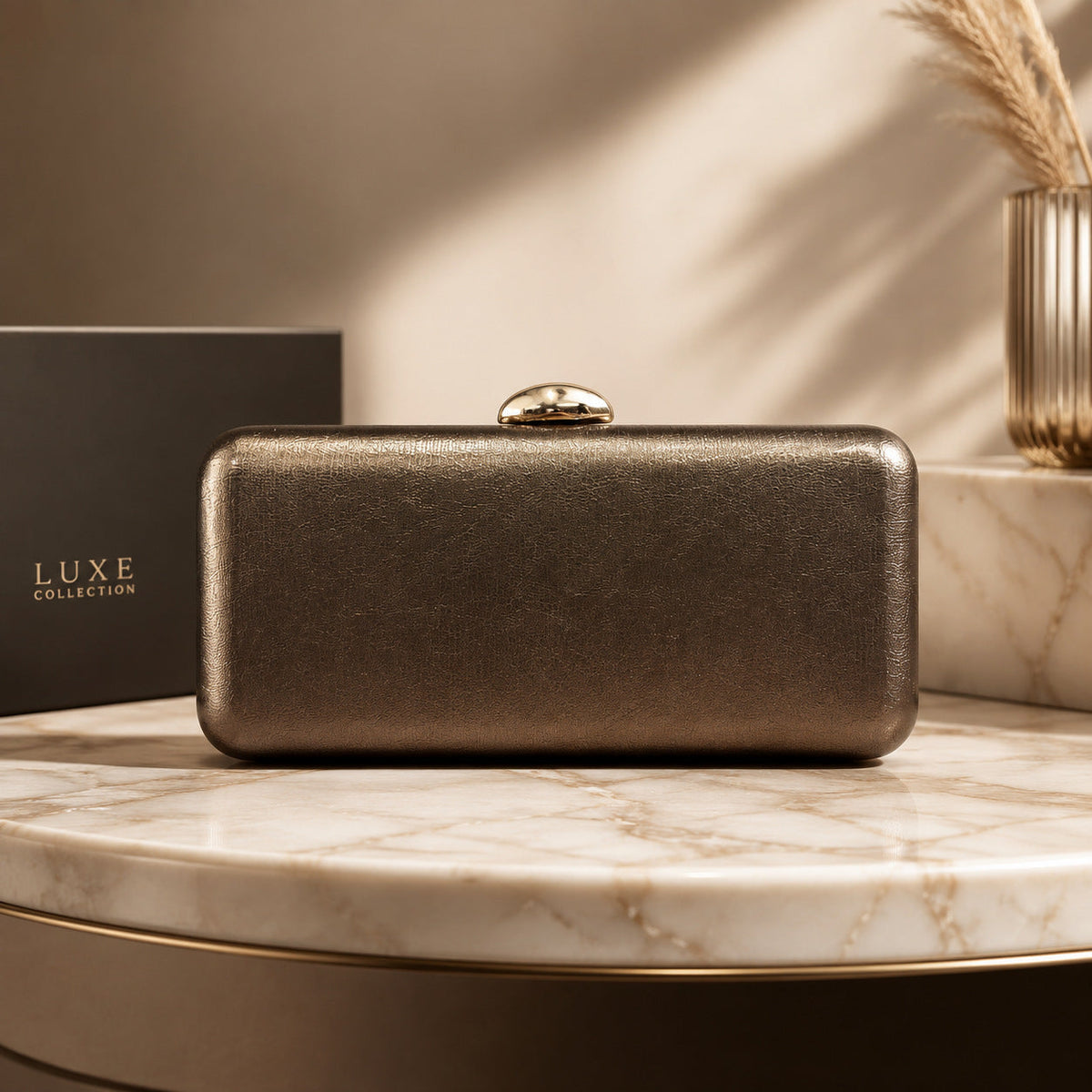 Luxury Evening Clutch For Women, New Metallic Texture Handbag, Simple And Stylish Banquet Bag, High-end Small Square Bag