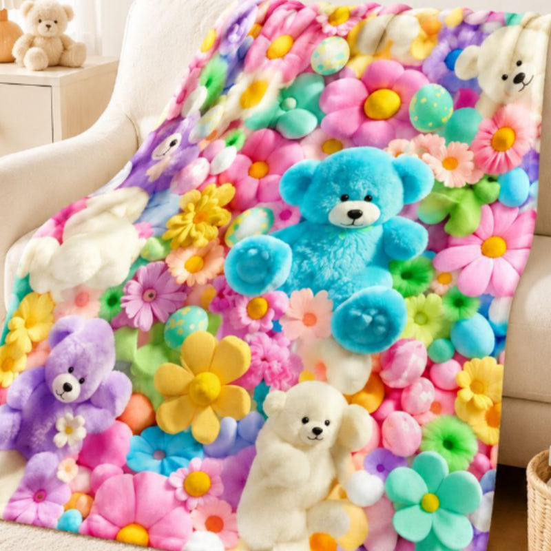 Women's Flannel Blanket Cartoon Sofa Throw Blanket