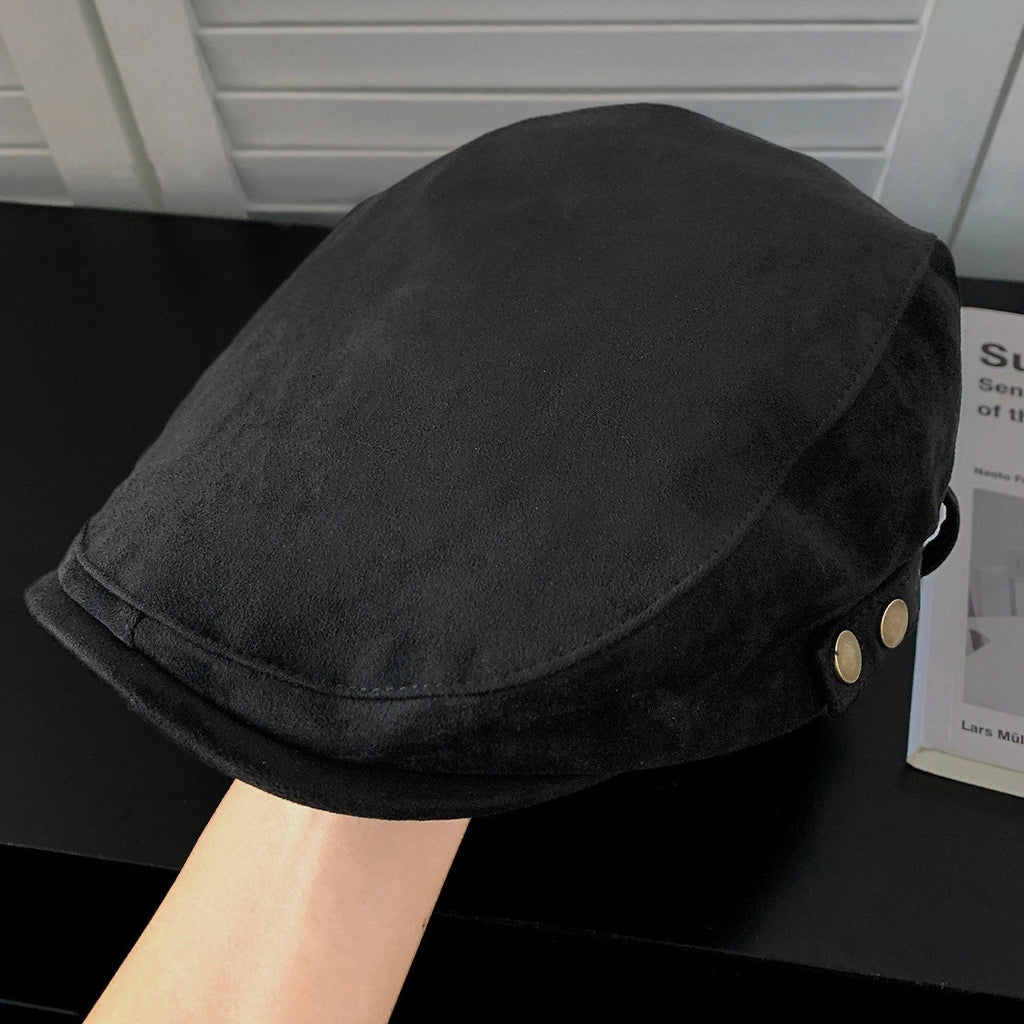 Maurad Brushed Wool Soft Retro Forward Hat For Autumn And Winter, With Artistic Style. Buckle On The Side For A Casual Look