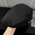 Maurad Brushed Wool Soft Retro Forward Hat For Autumn And Winter, With Artistic Style. Buckle On The Side For A Casual Look