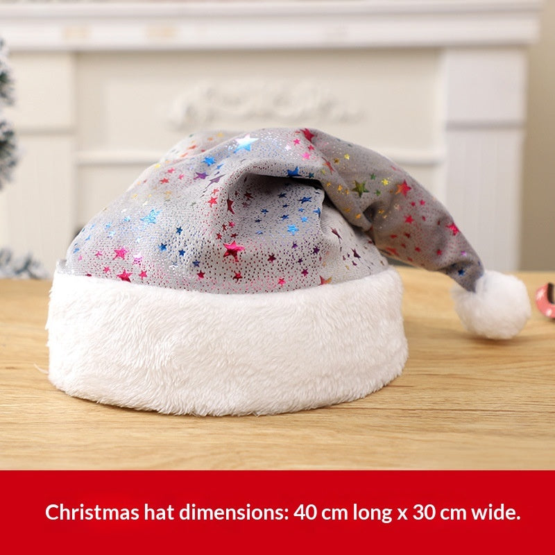 Christmas Party Plush Glowing Christmas Hat For The Elderly