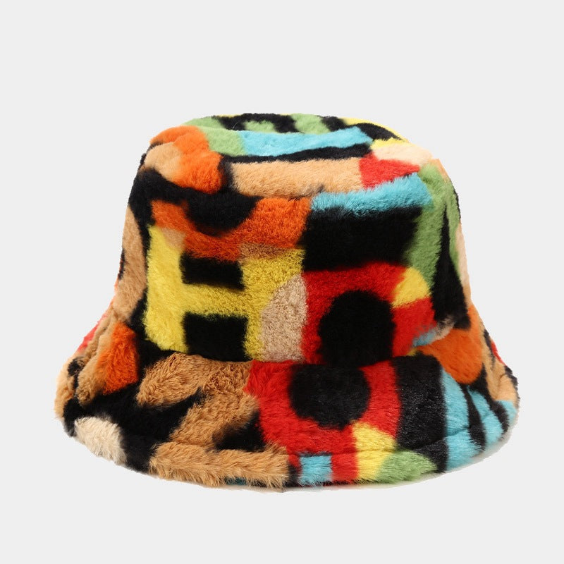 Women's Letter-Printed Plush Warm Sun Hat