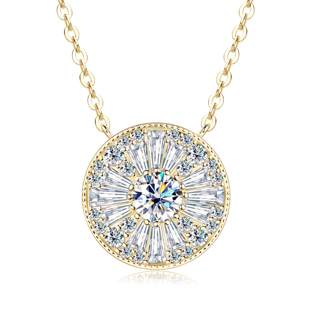 Geometric Round Moissanite Versatile Light-Luxury Necklace