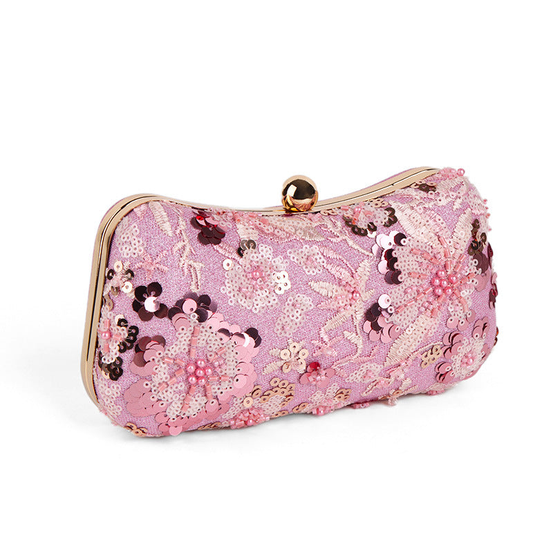 Embroidered Evening Clutch Bag For Women Mini Chain Shoulder Bag With A Niche Design