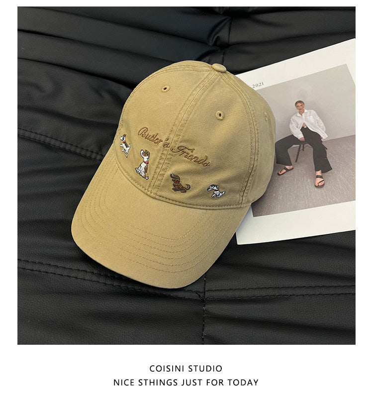 Letter Embroidered Peaked Cap Female