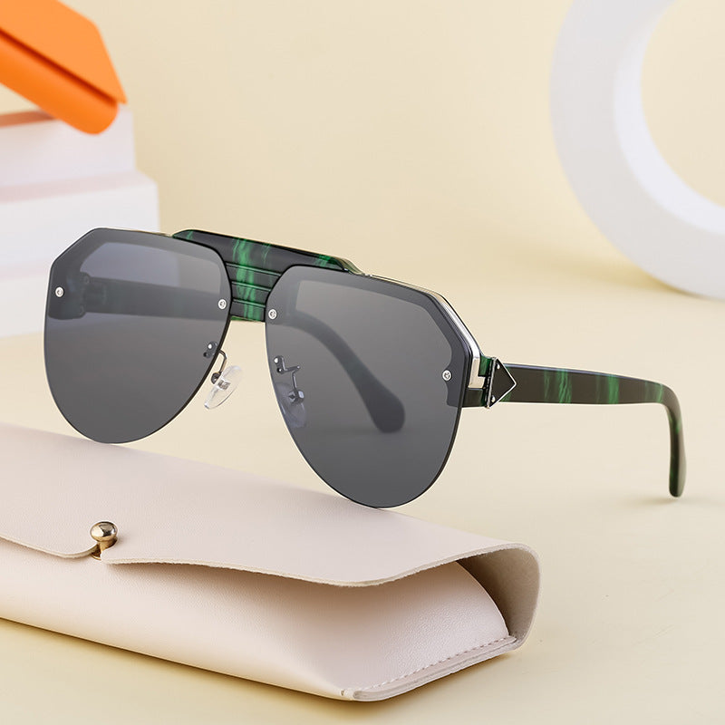 Fashionable Half-Frame Frog-Style For Men Outdoor UV-Protective Driving Sunglasses