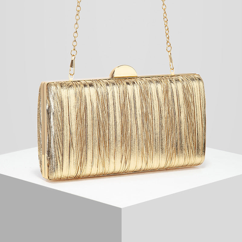 New Womens Pleated Evening Clutch Bag
