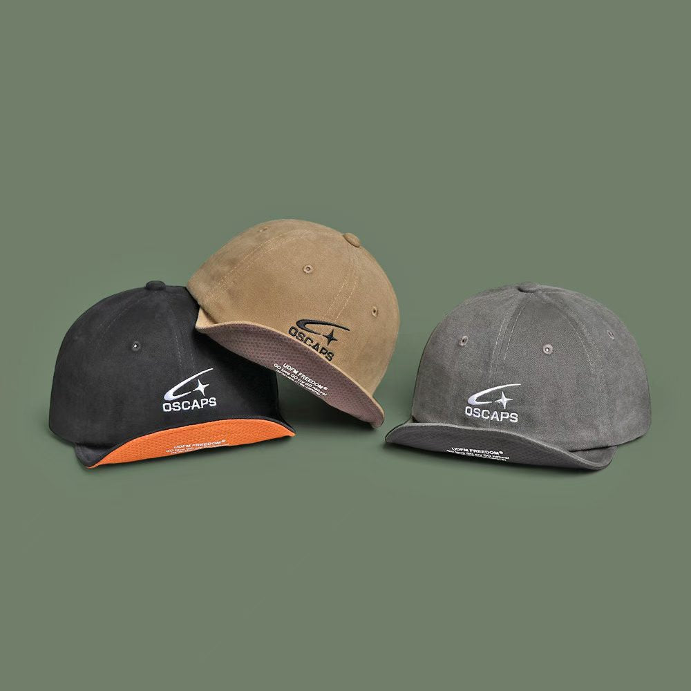 Japanese-style Soft-brimmed Color-matched Letter Baseball Cap With A Soft Top, Casual Fedora Hat, Retro Casual Cap With A Brim